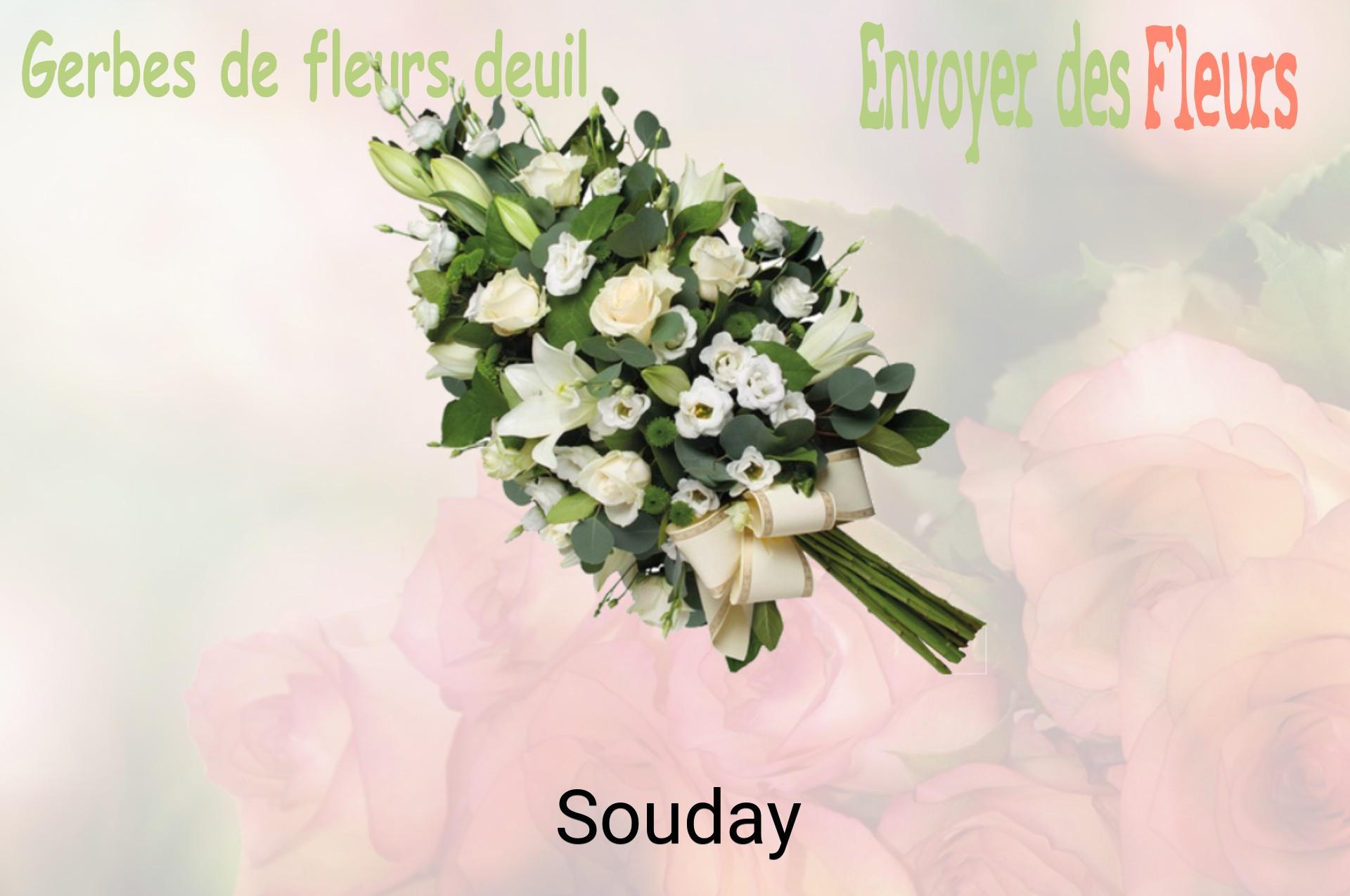 Gerbe de fleurs de deuil livrée à Souday